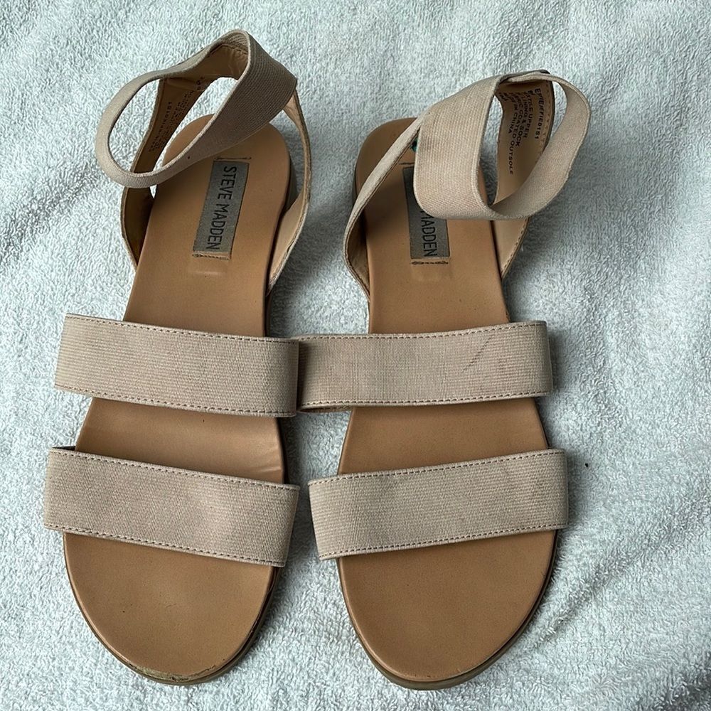 Double strap sandals by Steve Madden elastic ankle strap size 8 women’s